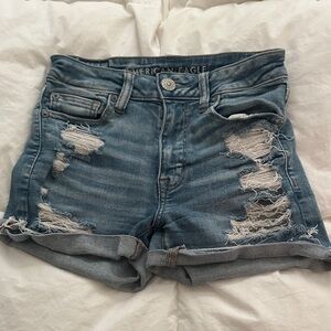 American Eagle Outfitters Ripped Blue Jean Shorts